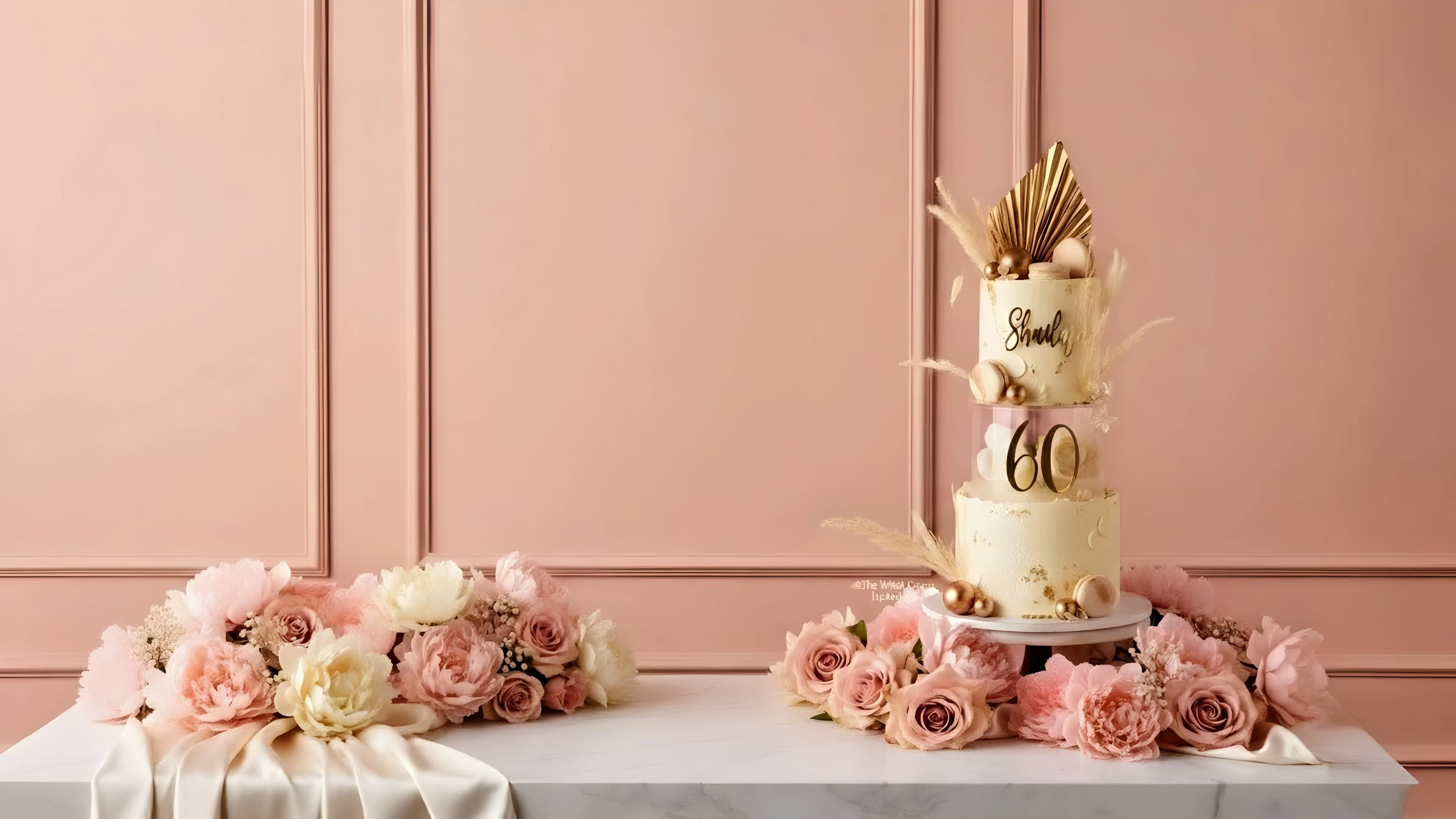 Elegant Vanilla Bean Anniversary Cake